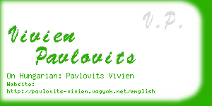 vivien pavlovits business card